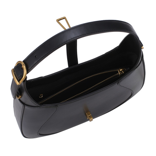 Trendy Black Half Moon Shoulder Crossbody Bag