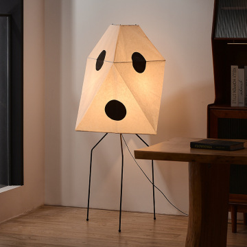 Handmade Polka Dot Paper Floor Lamp - Japanese Art Design LED Lighting