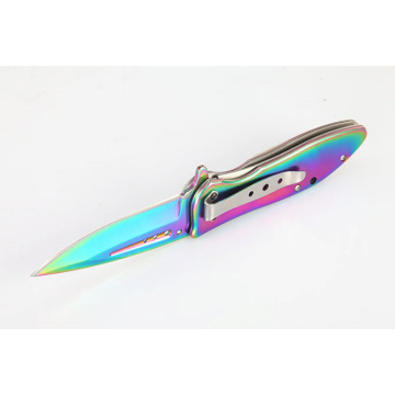 Colorful Titanium Rainbow Pocket Knife