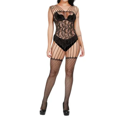 Transparent Mesh One-Piece Pajamas