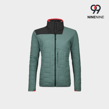 Color Block Stand Collar Quilted Jacket