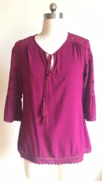 Round Neck with Tassel Loose Blouse