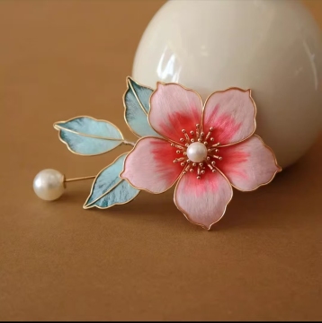 Intangible Cultural Heritage National Style Velvet Flower Peach Blossom Brooch