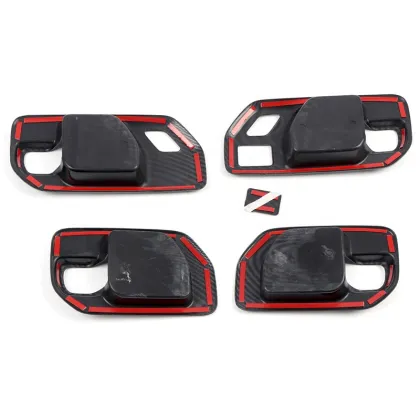 Carbon Fiber Inner Door Handle Trim Panel Cover for Chevy Silverado 1500 & GMC Sierra 2019-2023