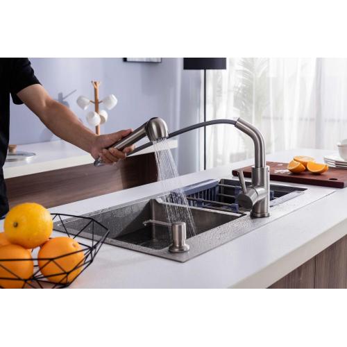 304 Stainless-Steel Brushed Pull Out Kitchen Sink Faucet