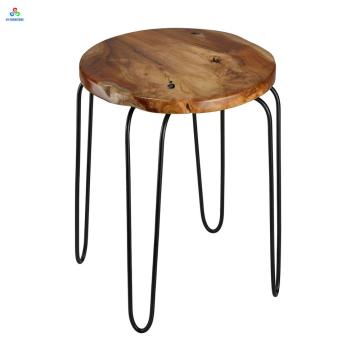 Vintage Faux Teak Root Top Wood End Tables for Sale
