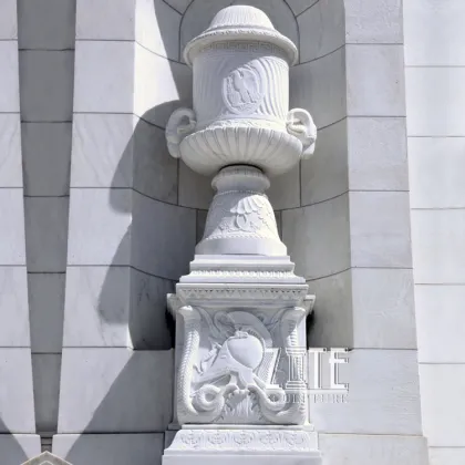 Handmade Best Quality marble pedestal stand for flower pot statue