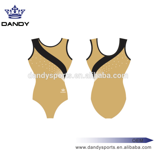 የባሌ ዳንስ ጂም ጥልፍ Bodysuit እጅጌ የሌለው ጂምናስቲክ leotard