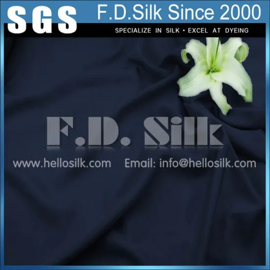 12MM Silk Crepe De Chine Width 45" Navy Blue No.43 Color