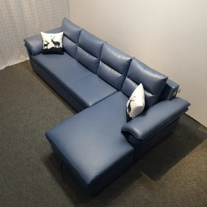 Classic Style L Shape Leather Sofa Set - Sectional and Functional Sofa Cum Bed for Home