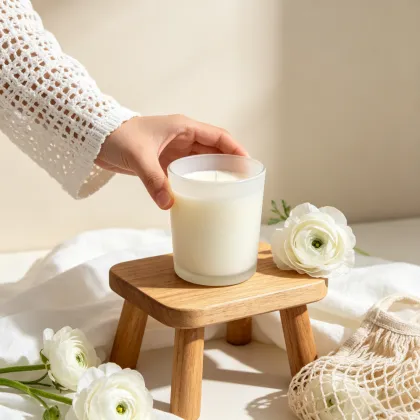 Glass Votive Candles Natural Paraffin/Soy Wax Candle