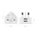 5V/2.1A Dual USB UK Plug Wall Charger