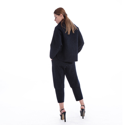 New styles blue stripes cashmere suit