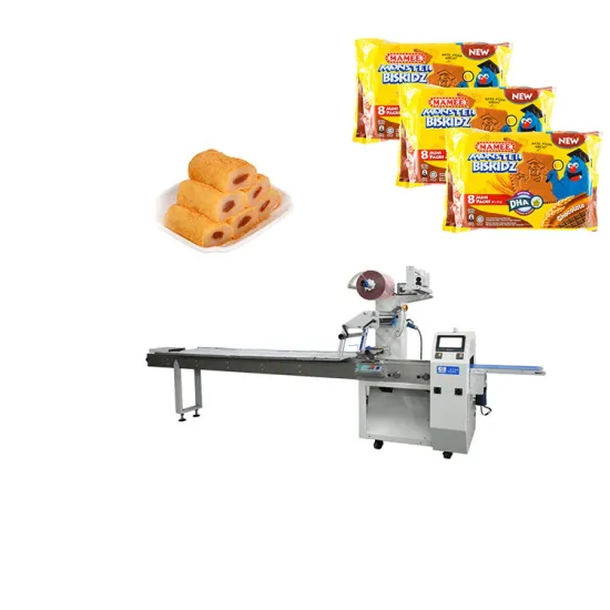 Hot Selling Automatic Cake Bread Biscuits Chocolate Horizontal Packaging Machine