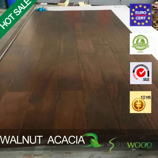 Engineered Acacia walnut color flat surface multilayer hardwood flooring hot sale