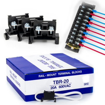 TBR-20 Rail-Mounted Screw Terminal Block, 200Pcs/Box, 20A