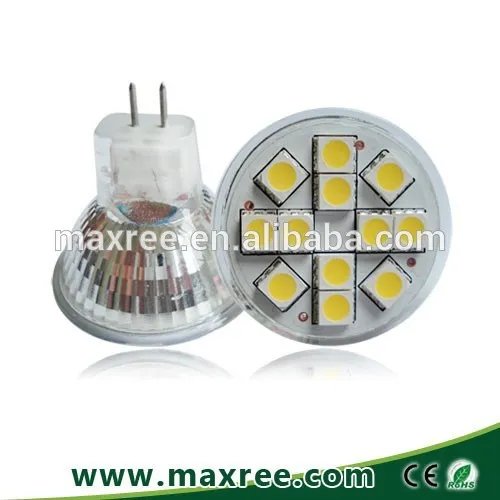 5050SMD 2W CE ROHS glass MR11 led spotlight bulb
