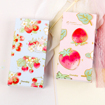 Ownday 101763 Cute Strawberry 4 Fold Portable Mini Notepad