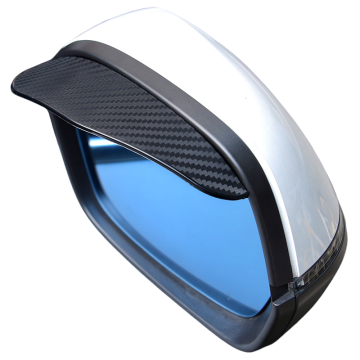 2-Piece Thickened Carbon Fiber Texture Car Rearview Mirror Rain Deflectors: Including Rain Eyebrow and Shield