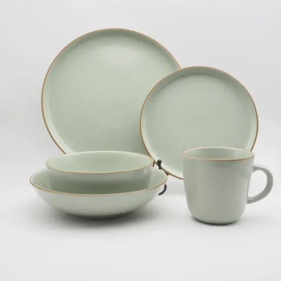 Color Glazed light green color Stoneware dinnerset