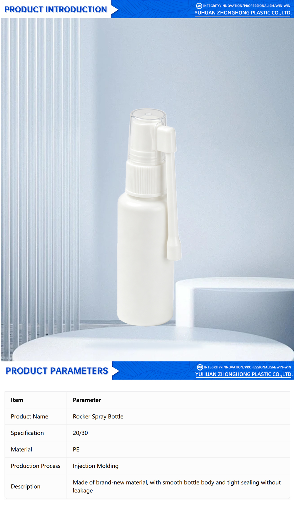 Rocker Spray Bottle for Medical Care Plastic Use X