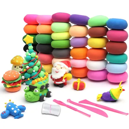 24 Colors Air Dry Clay, Slime, Playdough, Modeling Clay, Plasticine, and Polymer Clay for Kids
