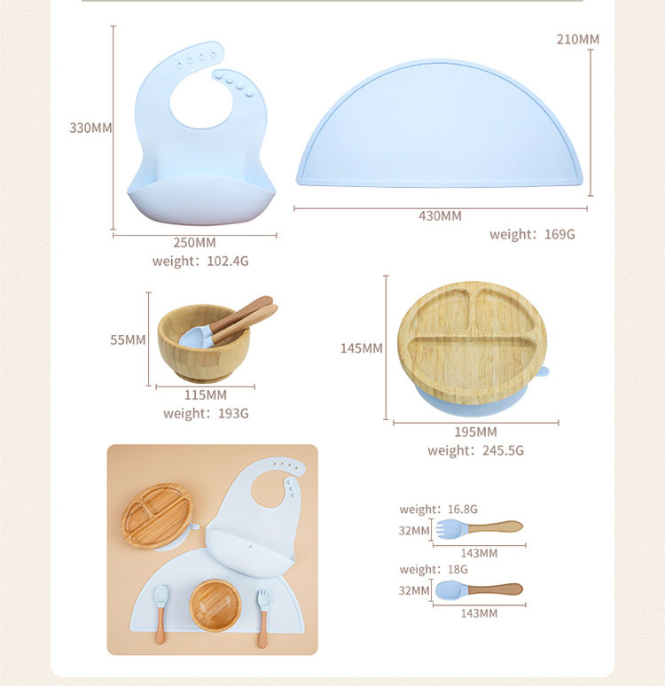 bamboo suction plate and spoon set MFZ-A003