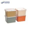 Multipurpose Plastic Food Storage Container With Bamboo Lid