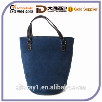 Blue Suede Small Tote Handbag for Sale