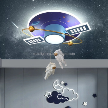 Space-Themed Planet Pendant Light for Children's Bedroom Ceiling