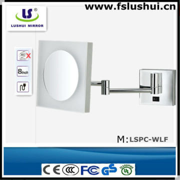 wall mounted led light pewter framed mirror