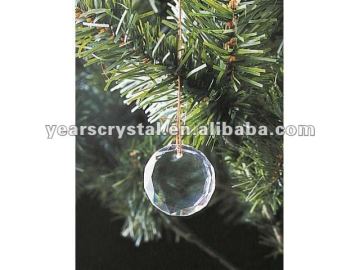 man-made round crystal hanging ornament for Christmas treee decorations(R-0854)