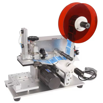 MT-60 Desktop Semi-Automatic Flat Labeling Machine for Bottles, Boxes, and Cards with Vacuum Pump