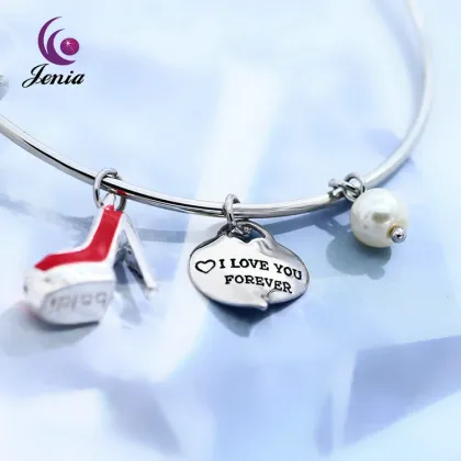 Jenia 2016 Best Friend Hesrt Charms Gold Bracelet Jewelry