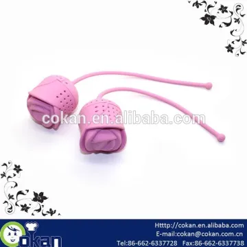 New Design Rose Shape Silicone Tea Strainer/Tea Infuser CK-TI0087