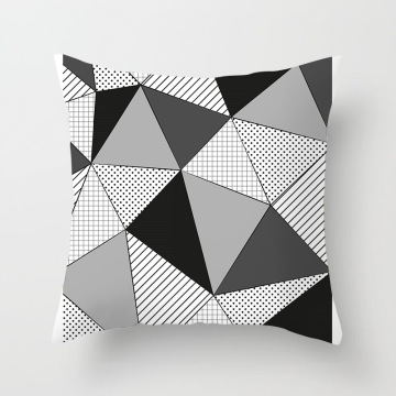 Almohada de patrón de fragmento geométrico de impresión digital nórdica