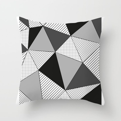 Nordic Digital Printing Geometric Fragment Pattern Pillow