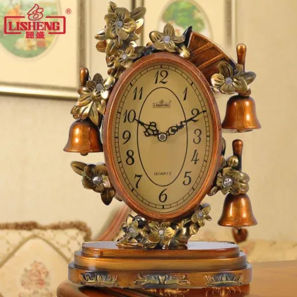 European Clock Mute Living Room Bedside Table Clock Retro Bell Decoration Creative Ornaments Desk & Table Clocks