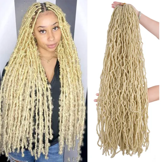Wholesale 36 inch Blonde Goddess Braiding Dreadlocks For Black Women Nu Locs Crochet Braid Hair Synthetic Faux Locs Extension