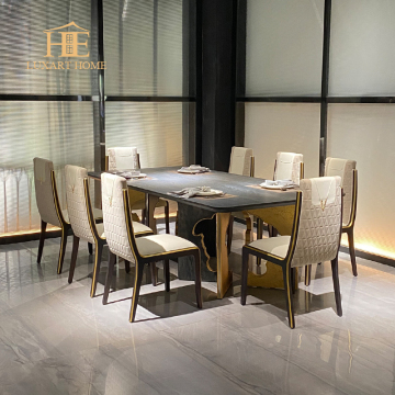 High End Dining Table Set: Luxury Design Marble Dining Room Furniture on Hot Sale