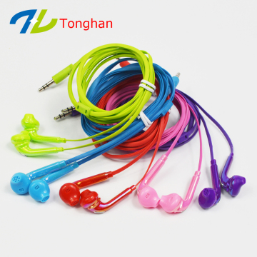 Sport earphones custom color and logo earphones with flat wire