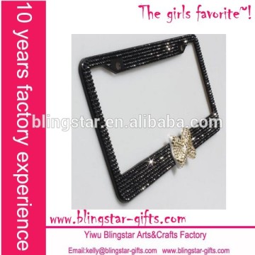 rhinestone black license plate frame