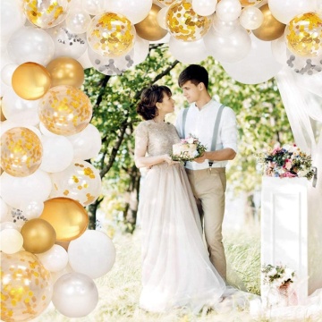 Balloon Arch Kit White and Gold Confetti for Wedding Baby Shower Birthday Party Decorations