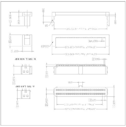 FCBI01 1.27x2.54mm IDC Socket+SR With Bump