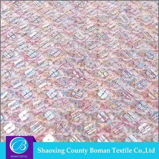 Wholesale fabric Top selling Elegant Embroidery stretch sequin fabric