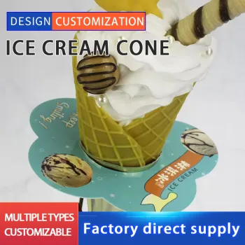 Ice cream paper holder decorated with flowers