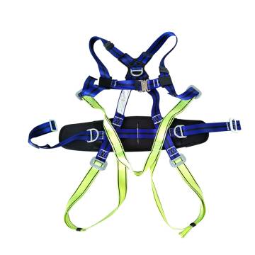 Fall Protection Climbing Roof Safety Harness with 5 D Ring and Double Lanyard