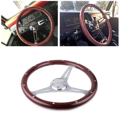 Universal 15" Grant Classic Nostalgia Style Wood Grain Steering Wheel