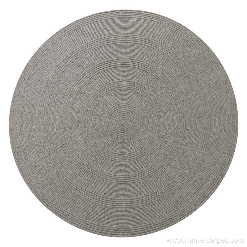 Grey Large big Round wool Rug