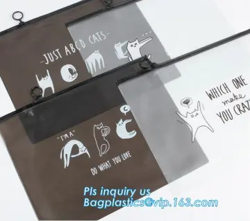 packing PVC bag with slider PVC cosmetic bag, nylon slider zipper pvc cosmetics bag, slider zipper plastic pouch pvc cosmetic ba